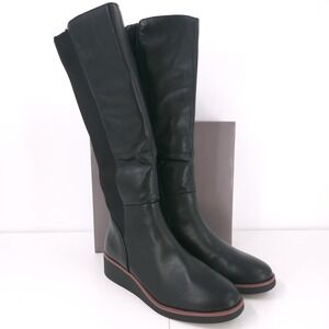 Style&Co. Cyruss Wedge Tall Boots Black Beauty Full Zip Closure Womens Size 10M